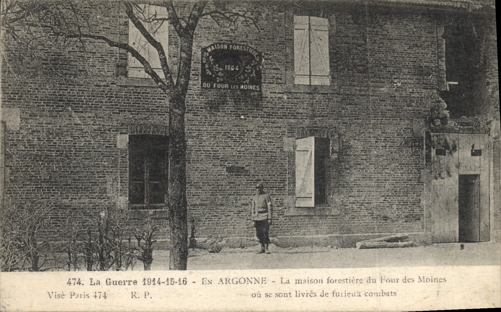 VINTAGE POSTCARD Argonne Drill the House forestiere of the Furnace of the Militaria Monks