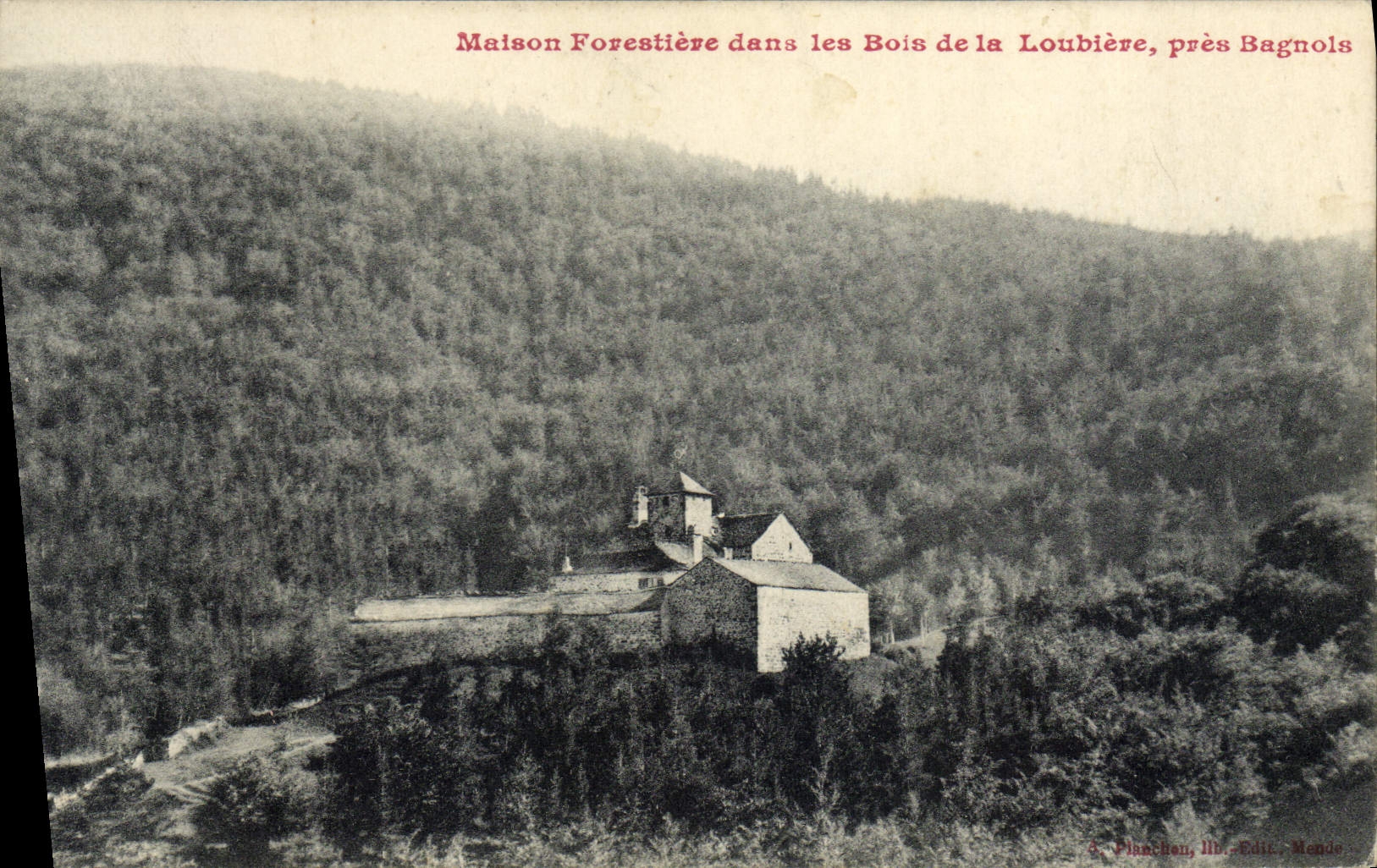 VINTAGE POSTCARD Drill House forestiere in the wood of Loubiere close Bagnols