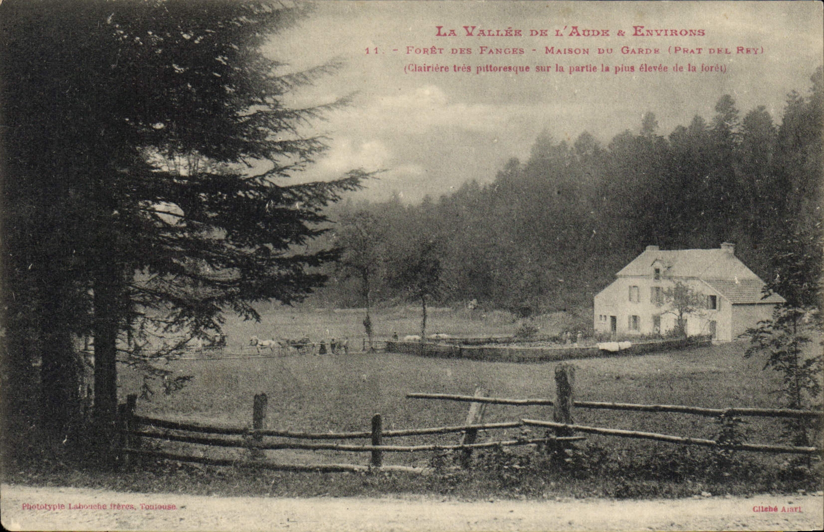 VINTAGE POSTCARD Drill the valley of the Aude and surroundings Drill of Muds House of the guard
