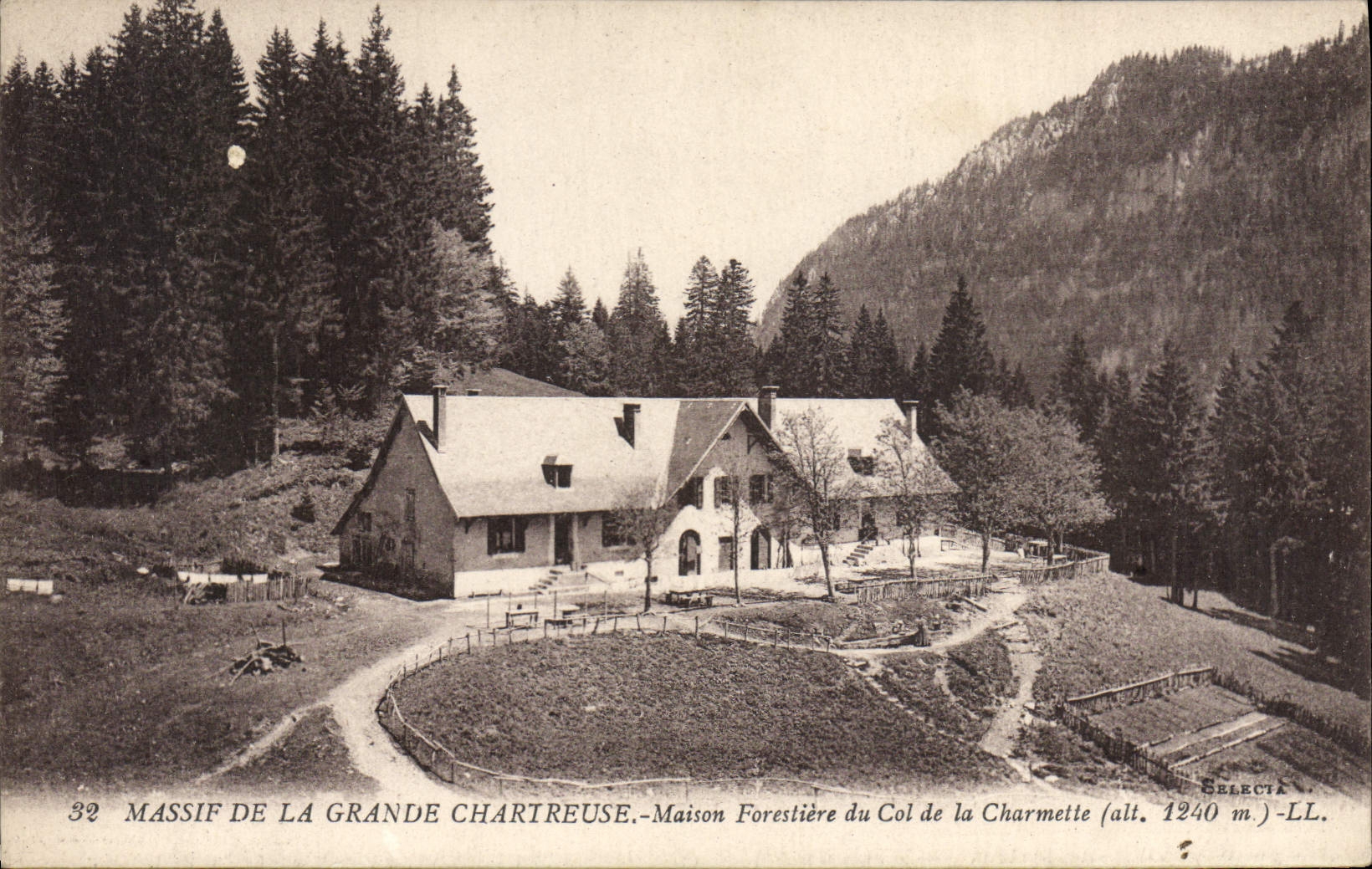 VINTAGE POSTCARD Massive Drill of Large Chartreuse House forestiere of the collar of Charmette
