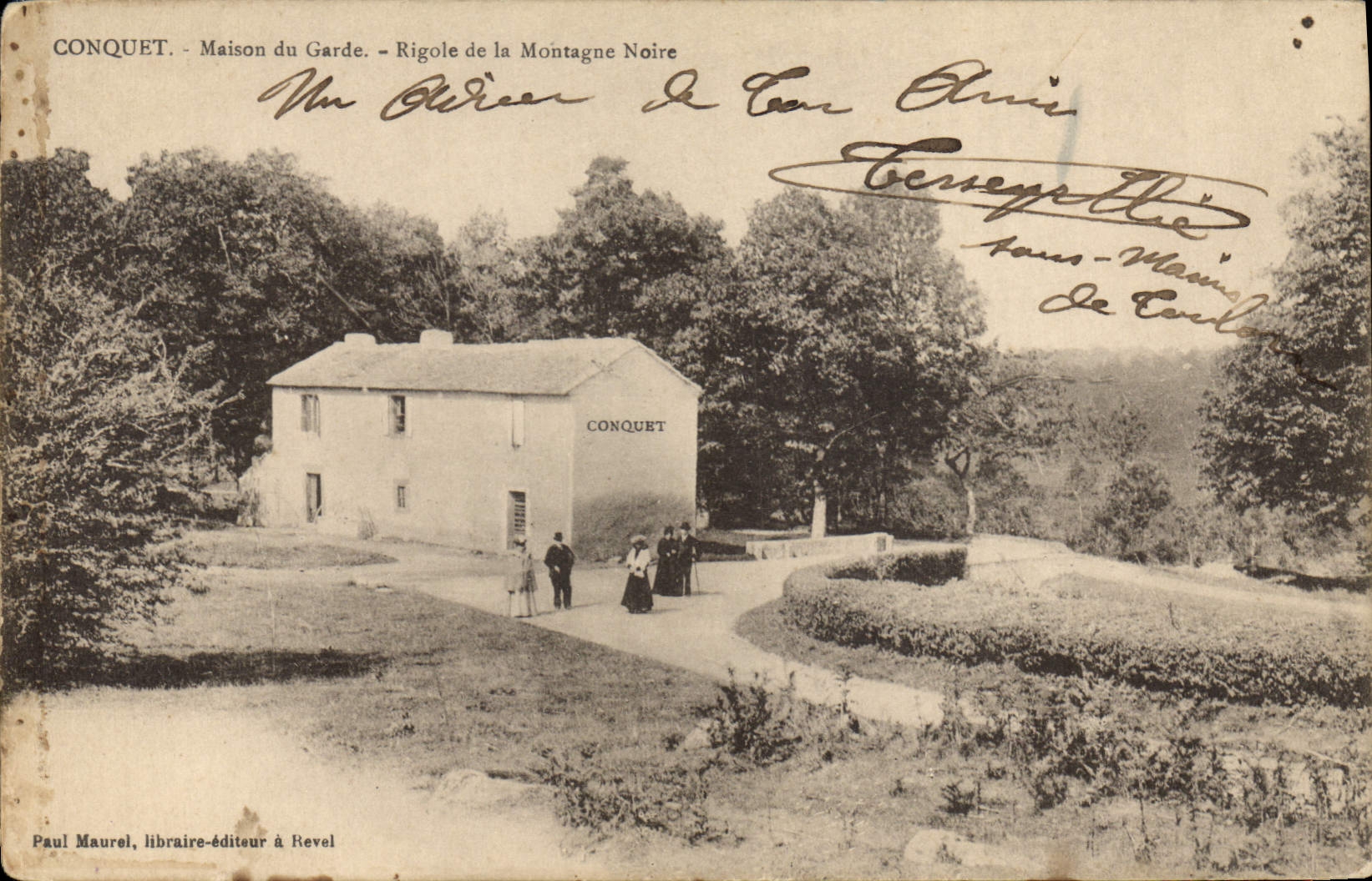VINTAGE POSTCARD Foret Conquet Maison of the guard Laughs of the Black Mountain