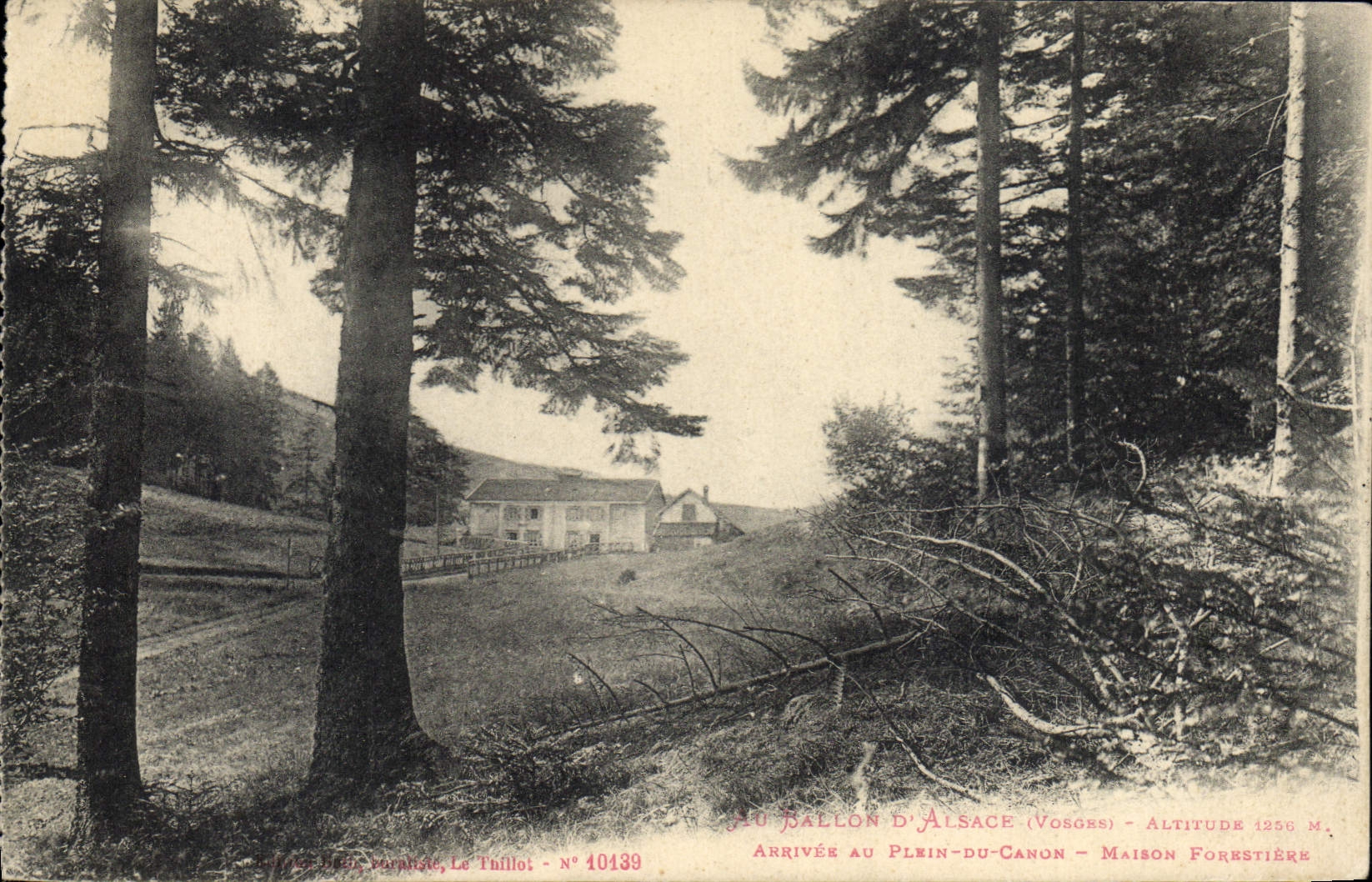 VINTAGE POSTCARD Drill Balloon of Alsace Arrived at Full with the gun House forestiere