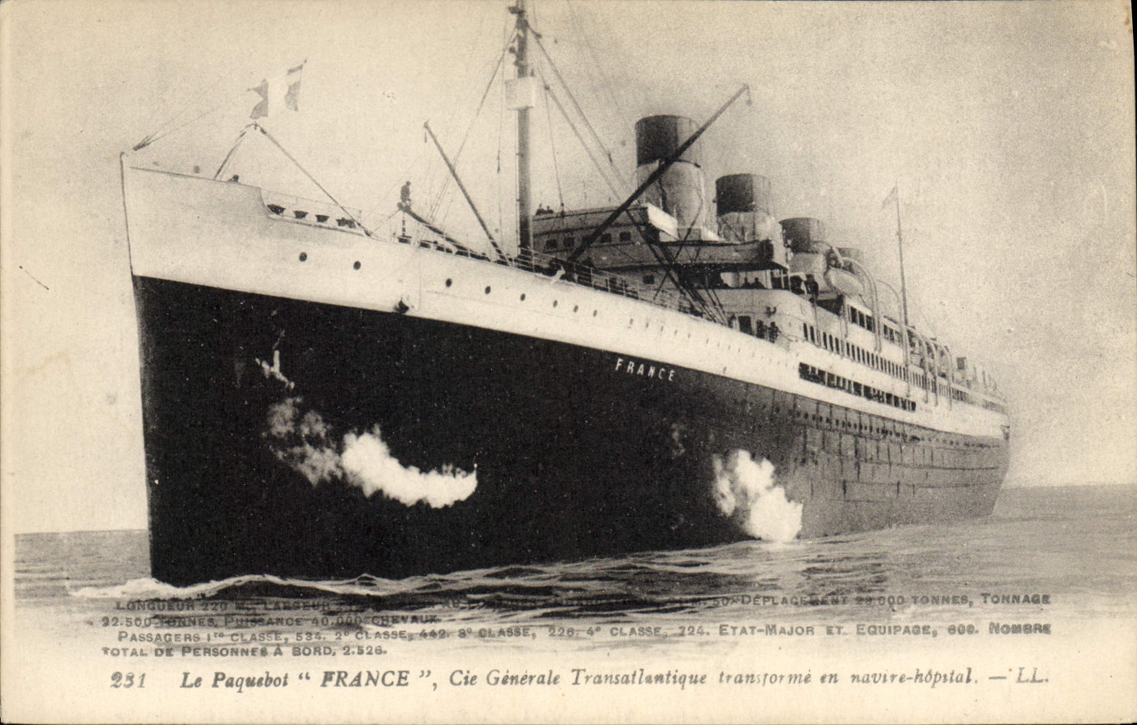 CPA Bateau Paquebot France de la Cie Generale Transatlantique 