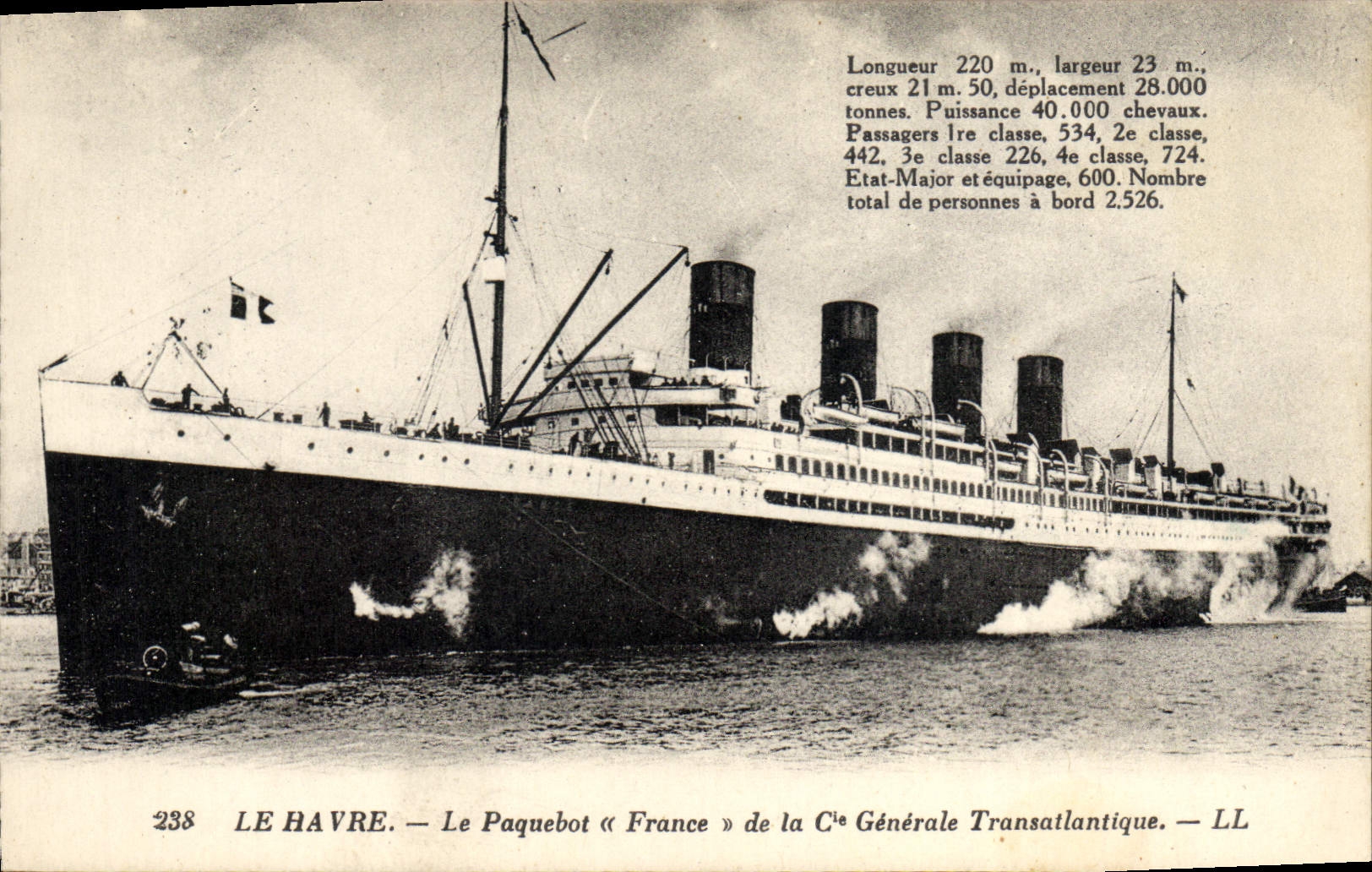 CPA Bateau Paquebot France de la Cie Generale Transatlantique