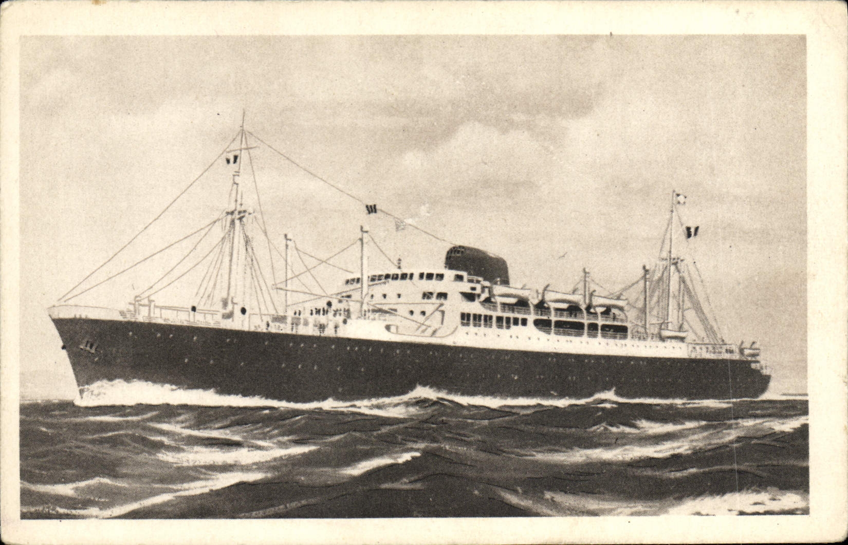 CPA Bateau Paquebots mixtes Ferdinand de Lesseps Pierre Loti La Bourdonnais Jean Laborde