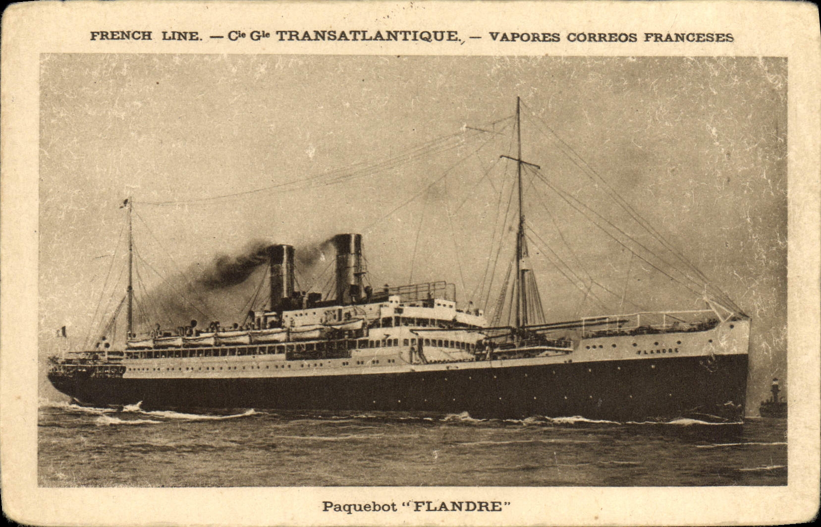 CPA Bateau Paquebot Flandre Cie Generale Transatlantique