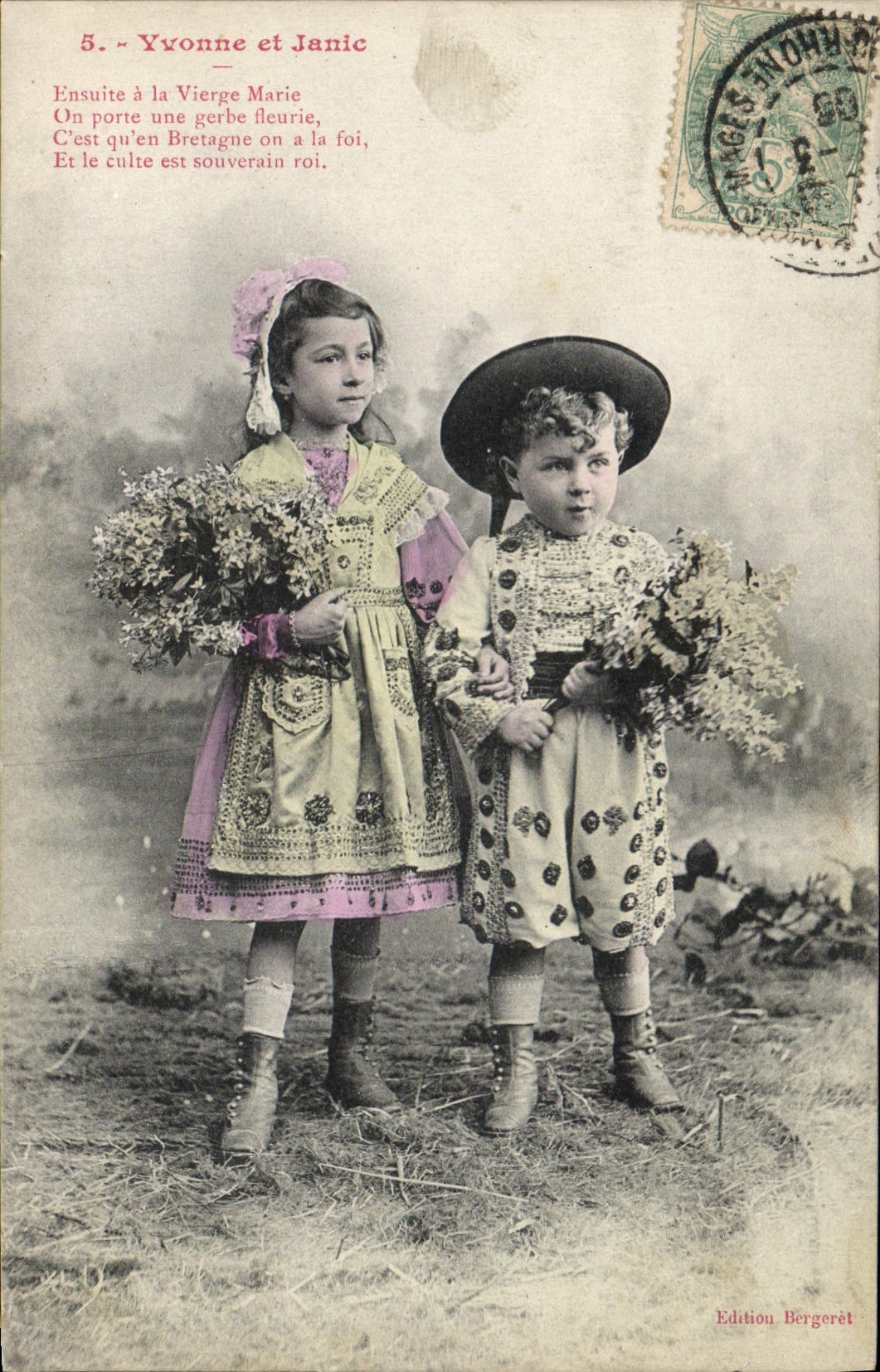 CPA Fantaisie Enfants Yvonne et Janic