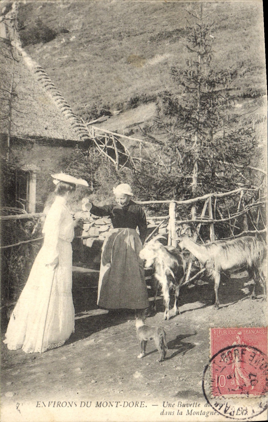 VINTAGE POSTCARD Chevre surroundings of the Mount Gilds a refreshment bar in the mountain