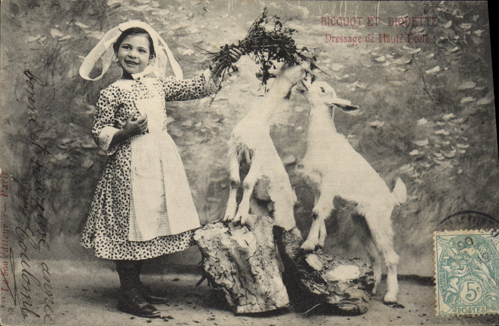 CPA Chevre Enfant Bicquot et Bicquette Dressage de haute ecole