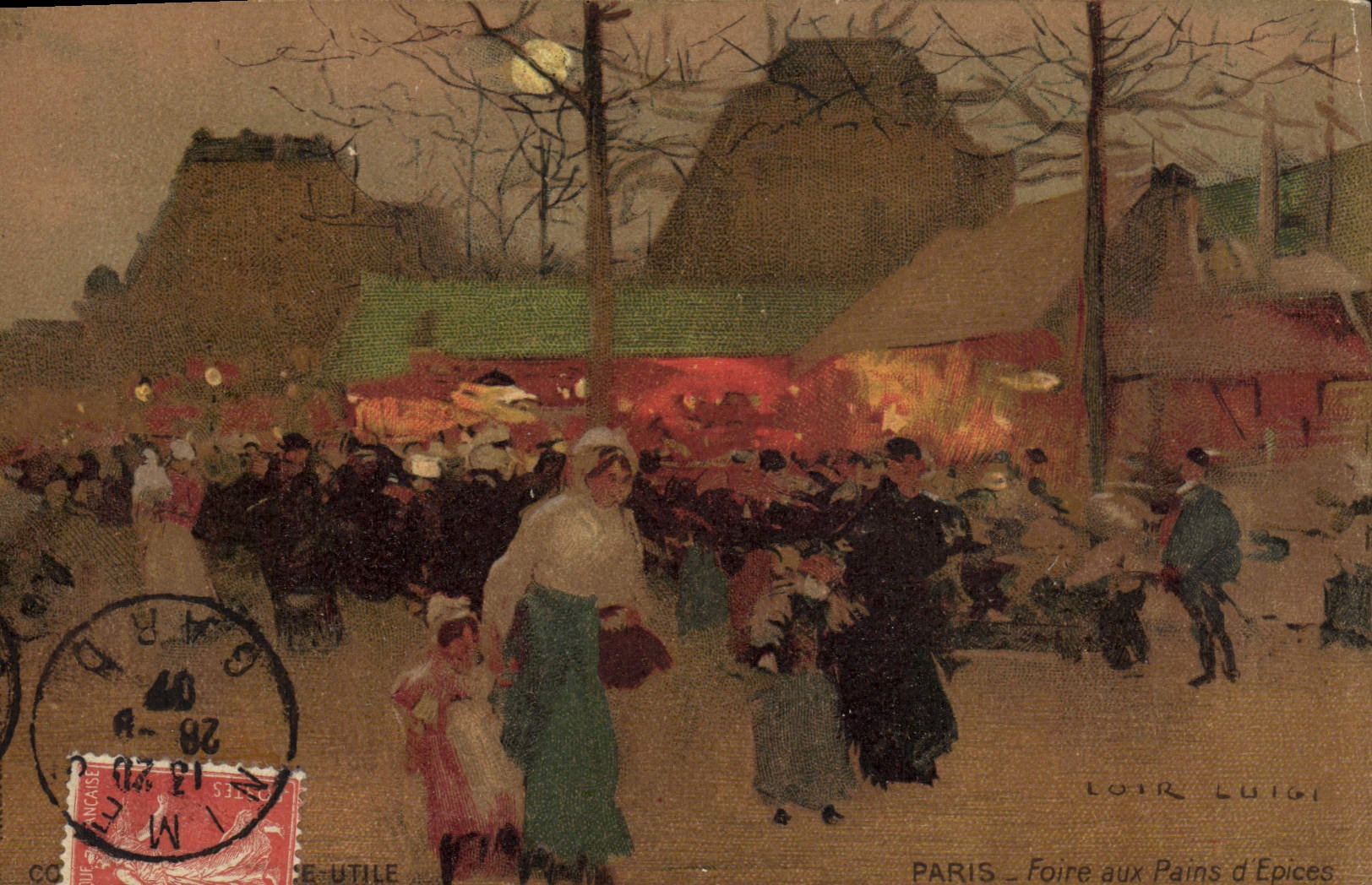 VINTAGE POSTCARD Fantaisie Illustrator Paris Foire with the breads of spice