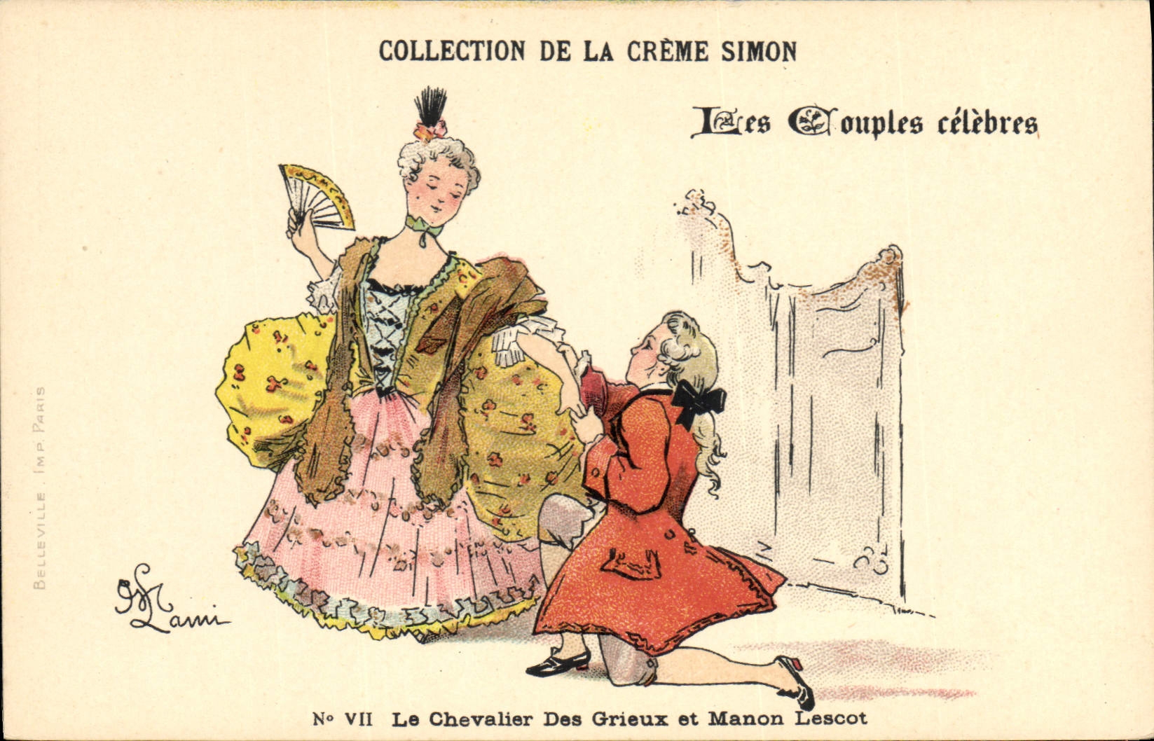 CPA Fantaisie Illustrateur Lami Collection de la Creme Simon Le chevalier des Grieux et Manon Lescot