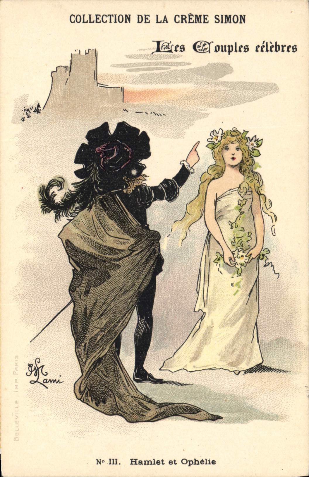 CPA Fantaisie Illustrateur Lami Collection de la Creme Simon Hamlet et Ophelie