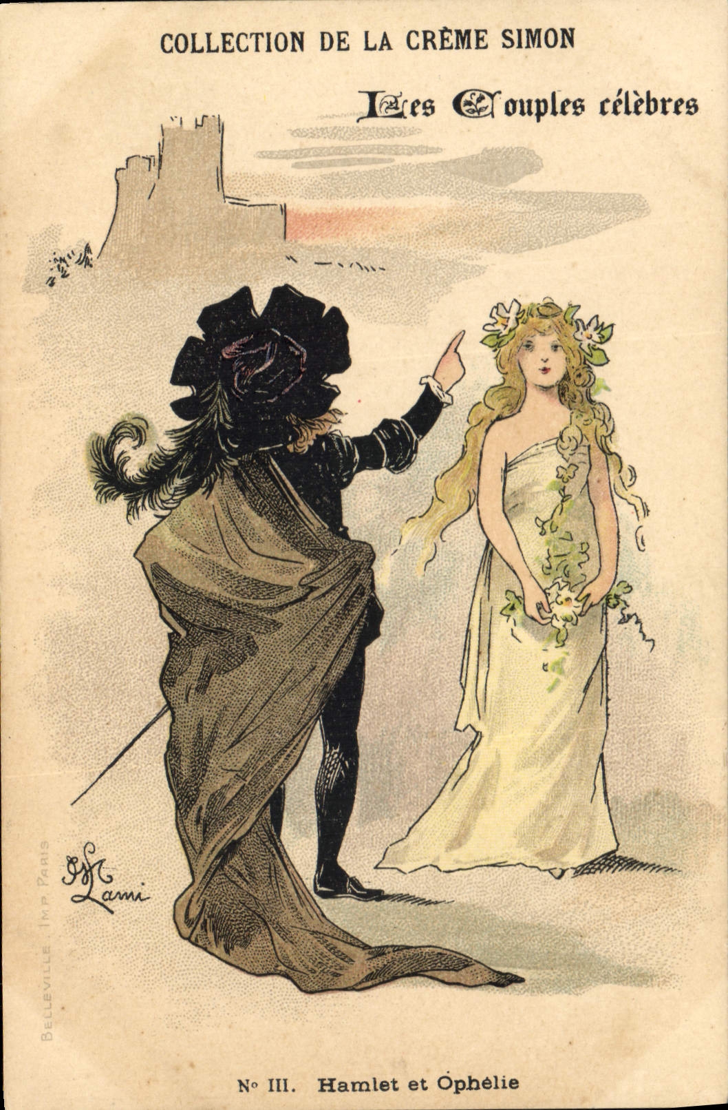 CPA Fantaisie Illustrateur Lami Collection de la Creme Simon Hamlet et Ophelie