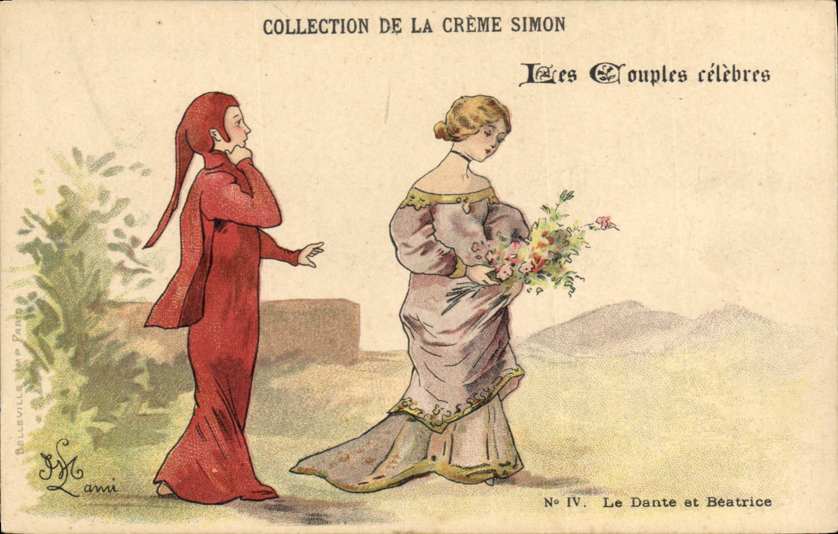 CPA Fantaisie Illustrateur Lami Collection de la Creme Simon Le Dante et Beatrice