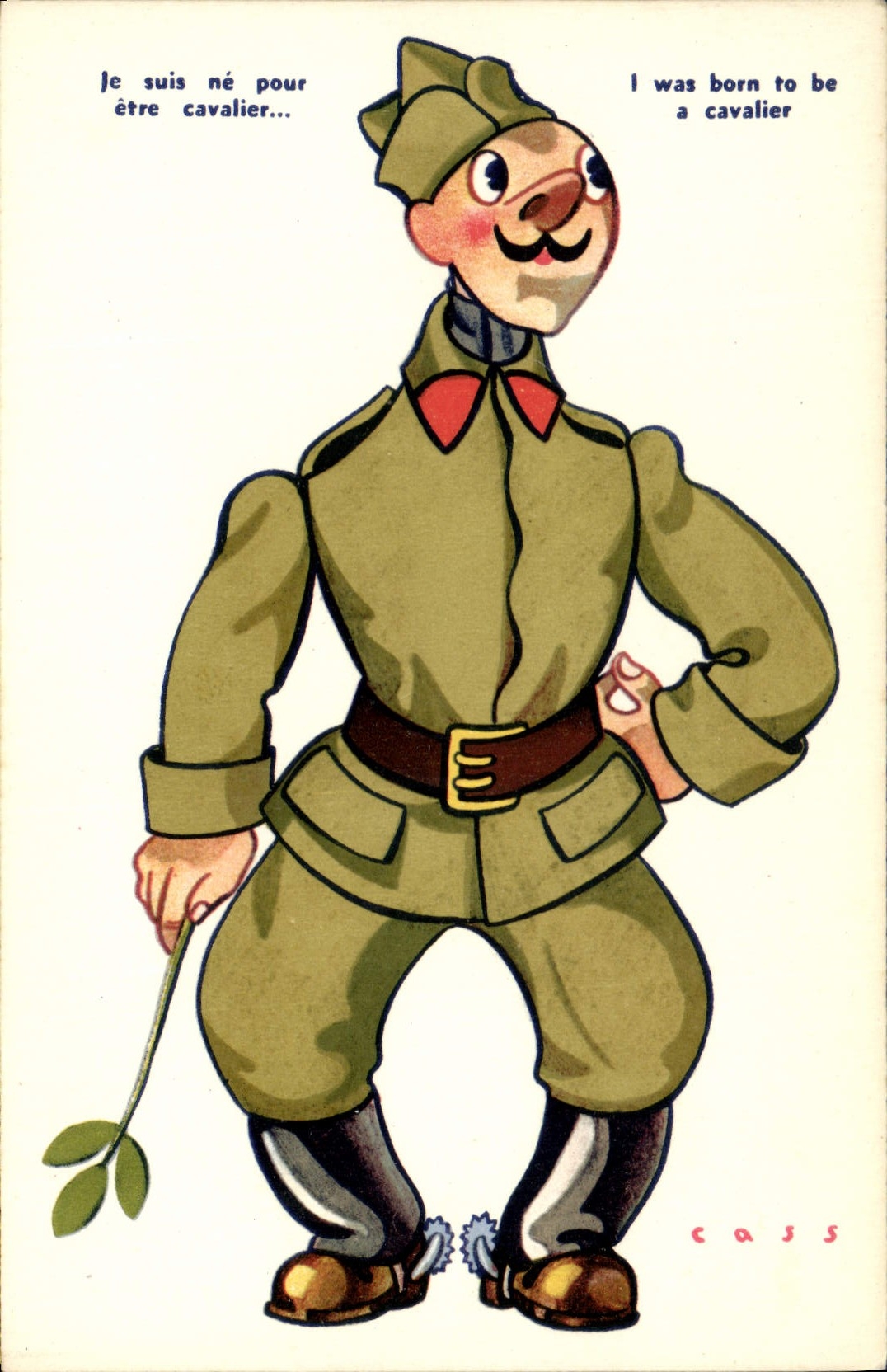 VINTAGE POSTCARD Fantaisie Militaria Cass I am to be riding