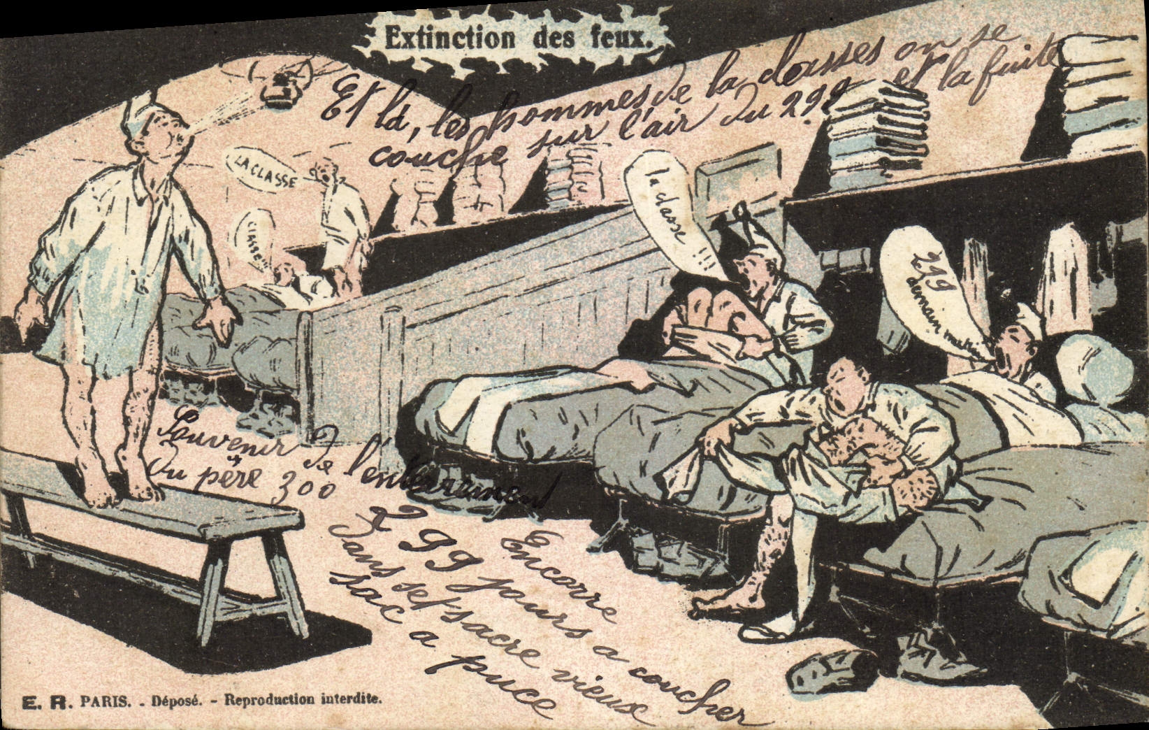 VINTAGE POSTCARD Fantasy Militaria Extinction of fires