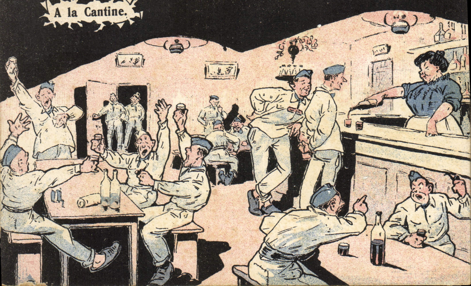 CPA Fantaisie Militaria A la cantine