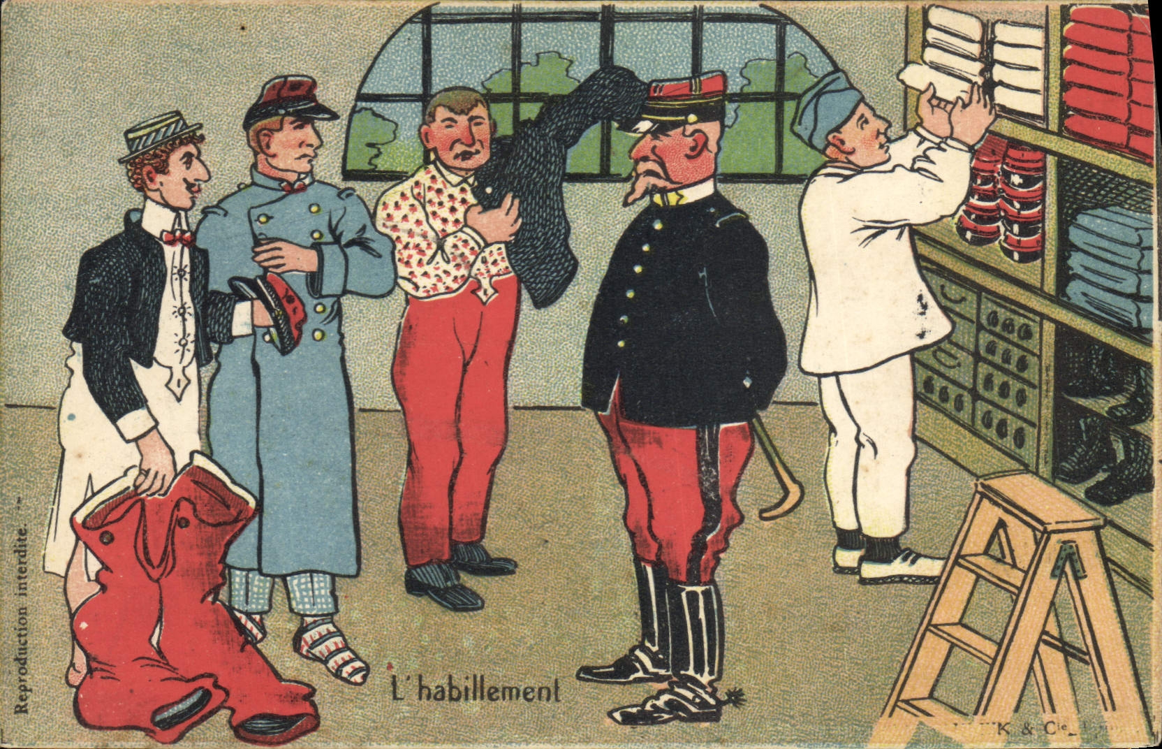 VINTAGE POSTCARD Militaria Fantasy clothing