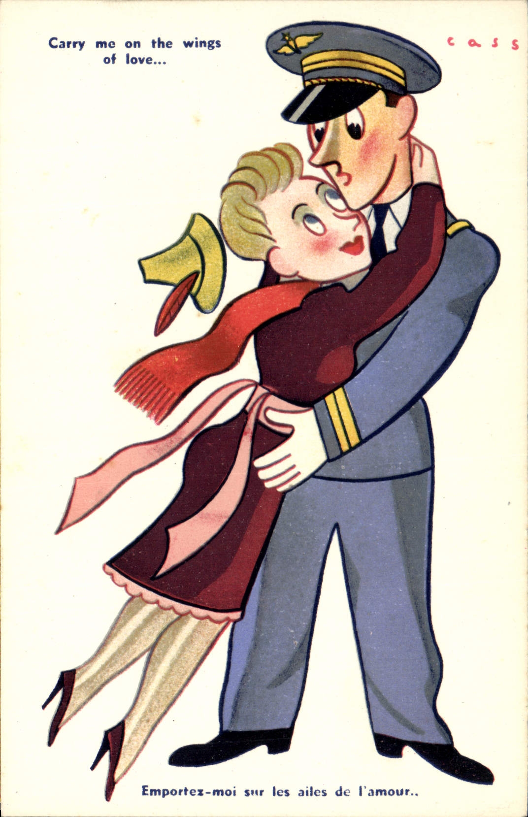 VINTAGE POSTCARD Fantasy Militaria Aviator Case