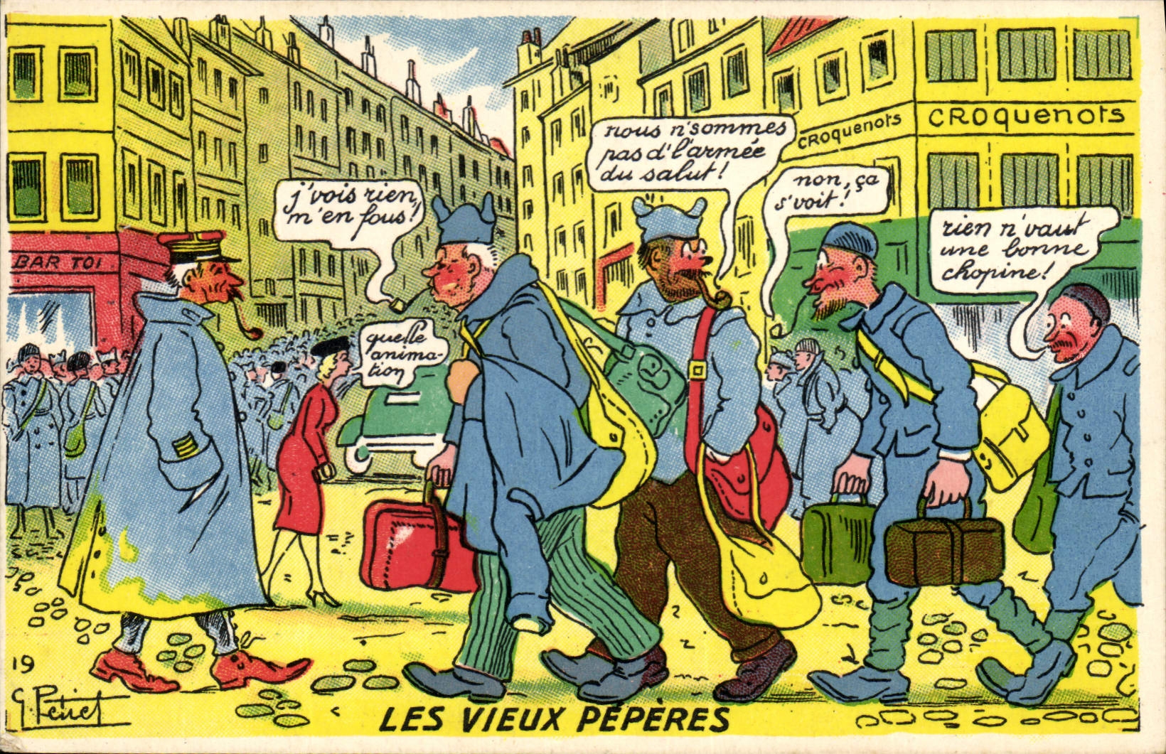 CPA Fantaisie Militaria Les vieux peperes 