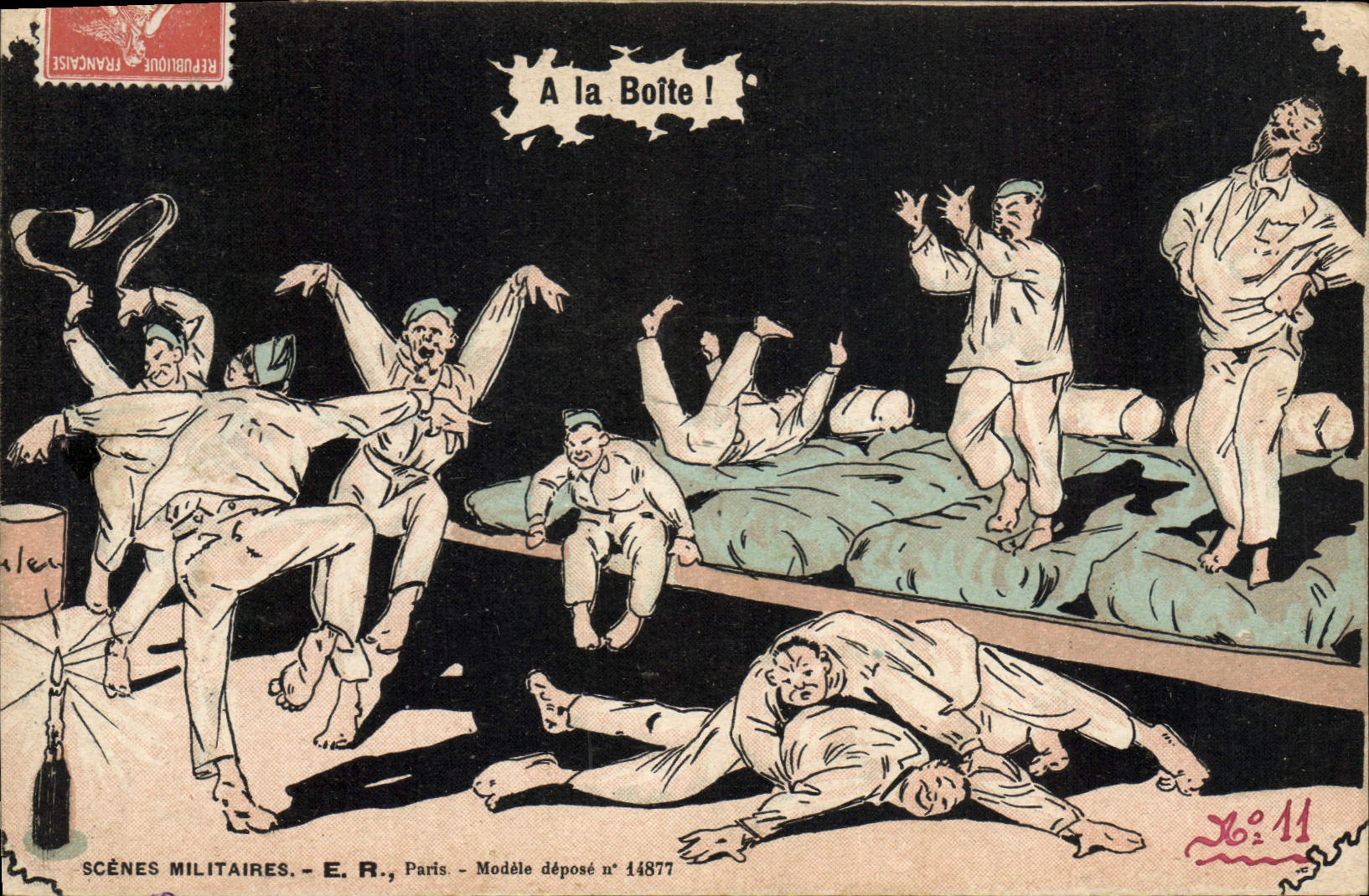 CPA Fantaisie Militaria A la boite 