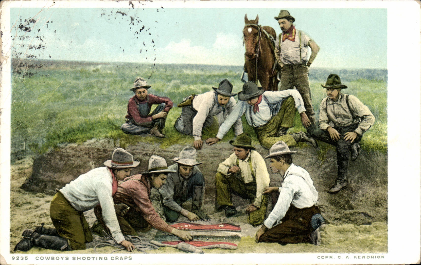 CPA Far West Cow Boy Cowboys shooting Craps 