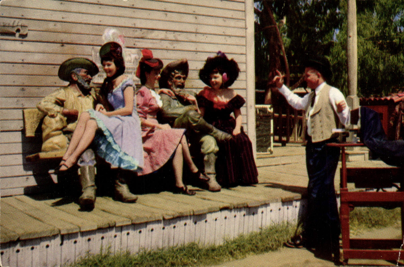 MODERN CARD Far West Cow Servant boy Handsome Brady and Whiskey Bill Knott' S Berry Ghost Town Buena Park California