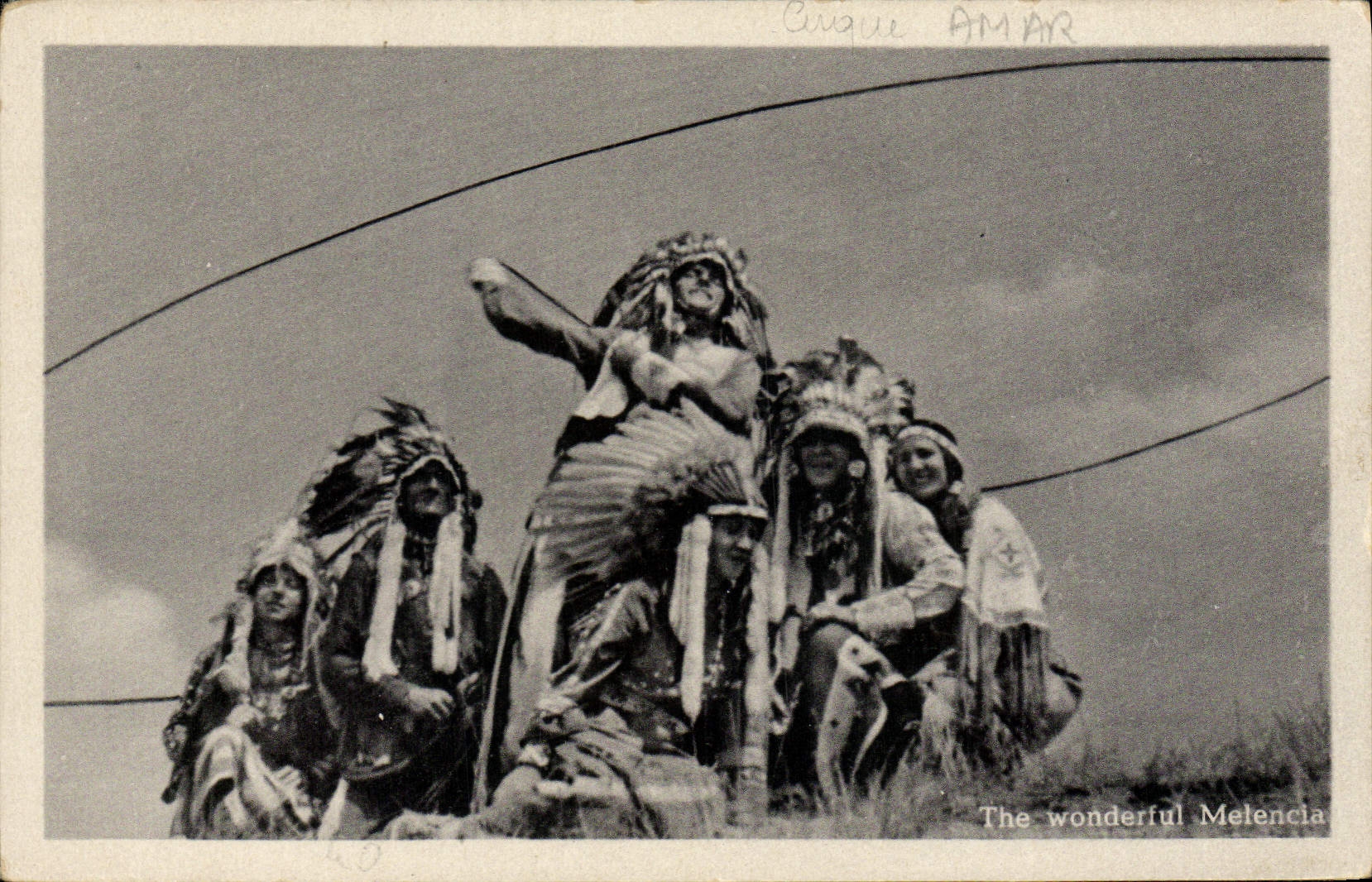 CPA Far West Cow Boy The wonderful Melencia Indiens Cirque de France Amar Champs Elysees Paris