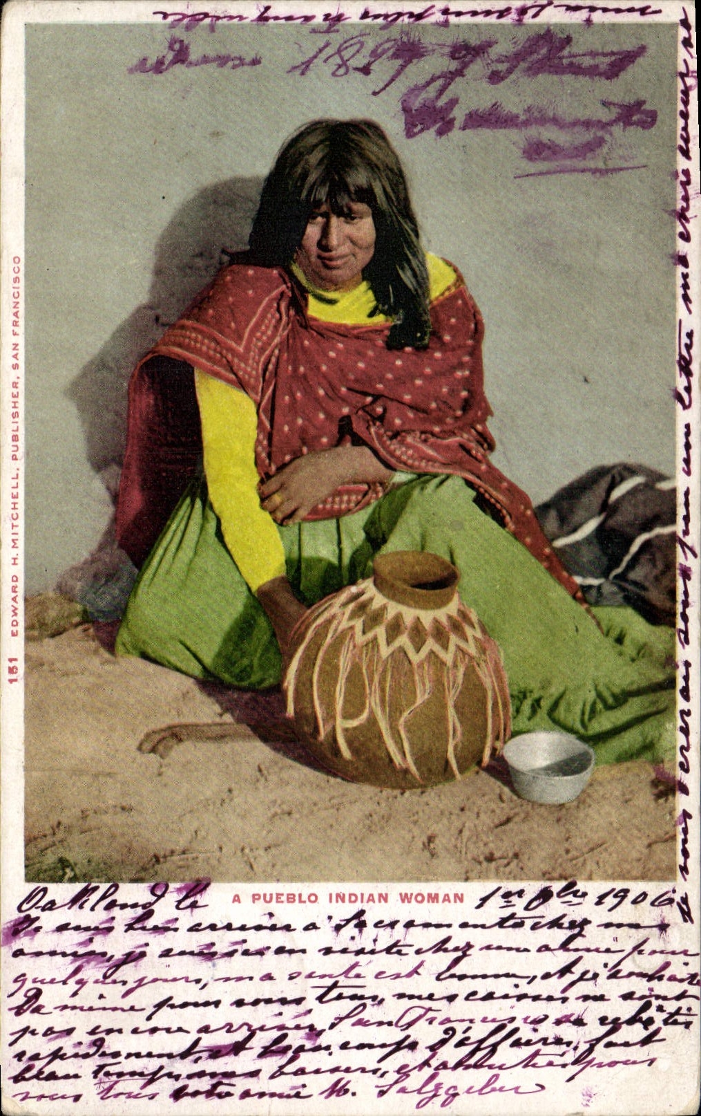 CPA Far West Cow Boy A Pueblo Indian woman