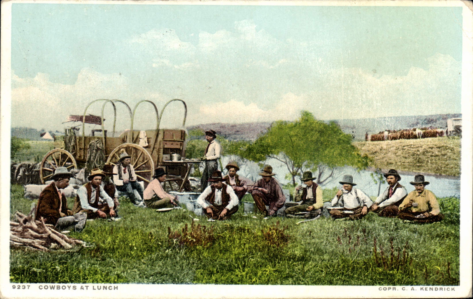 CPA Far West Cow Boy Cowboys at lunch