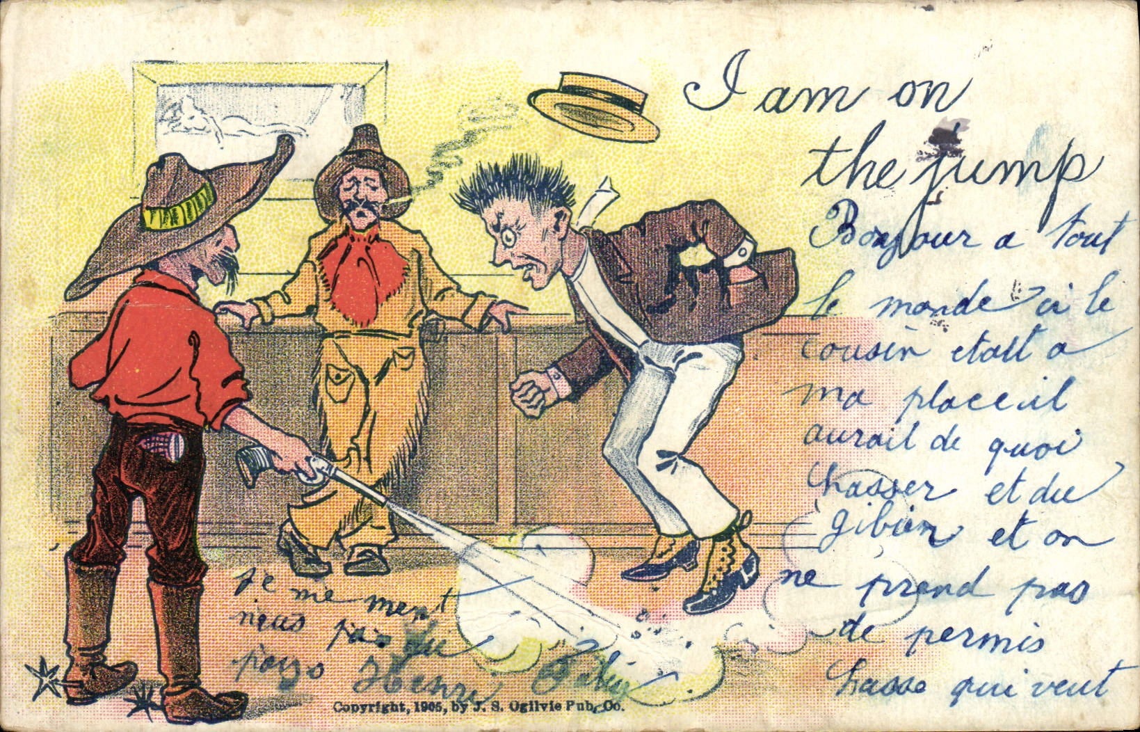 VINTAGE POSTCARD Far West Cow Servant boy