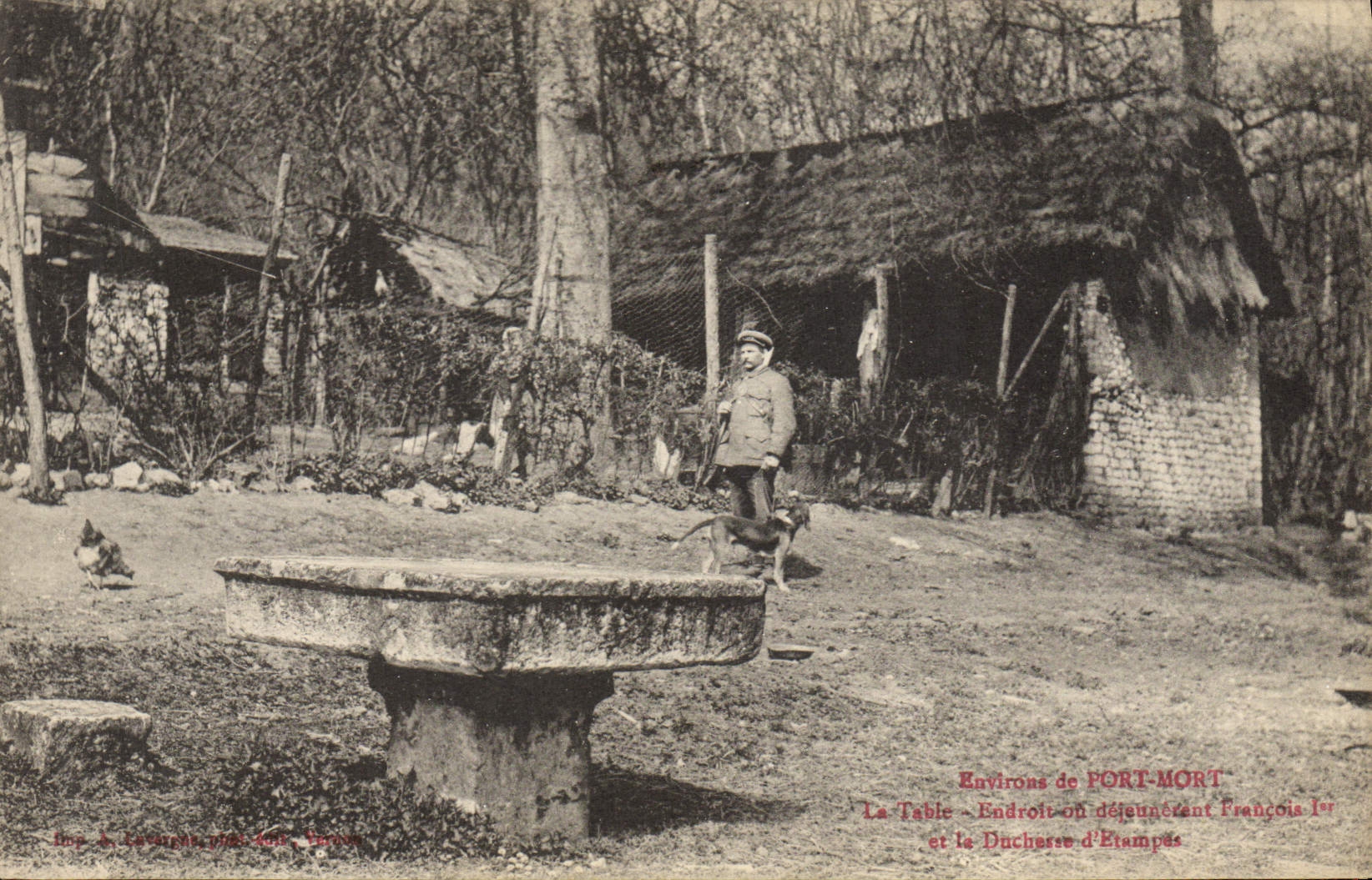 CPA Foret Environs de Port Mort La table Endroit ou dejeunerent Francois 1er et la duchesse d'Etampes 