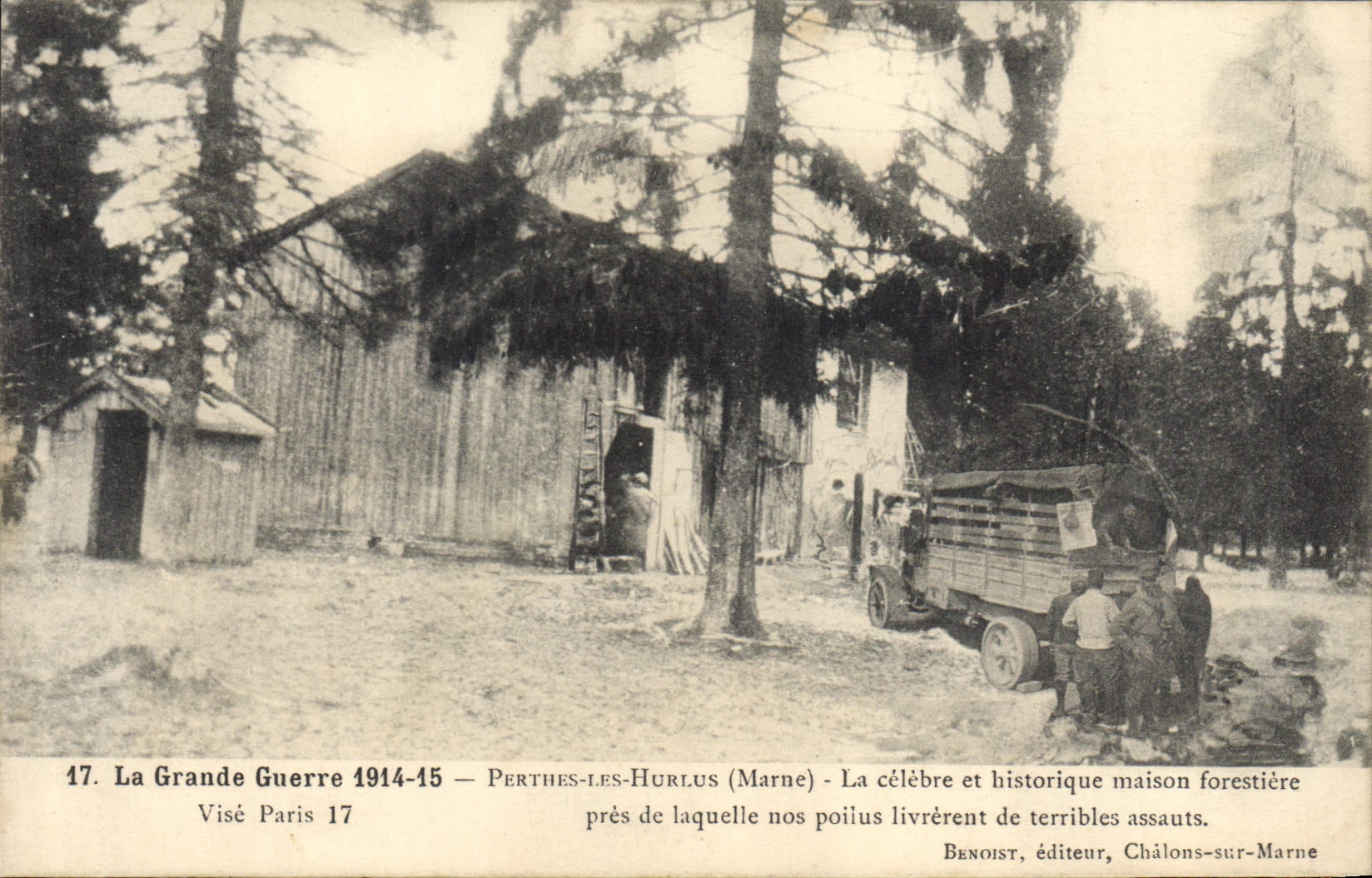 CPA Foret Perthes les Hurlus Maison forestiere Militaria