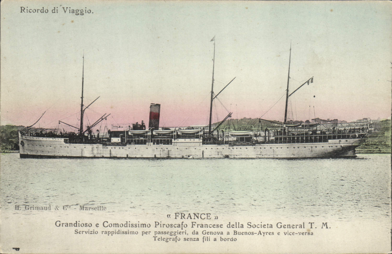 CPA Bateau Paquebot France Genova a Buenos Ayres