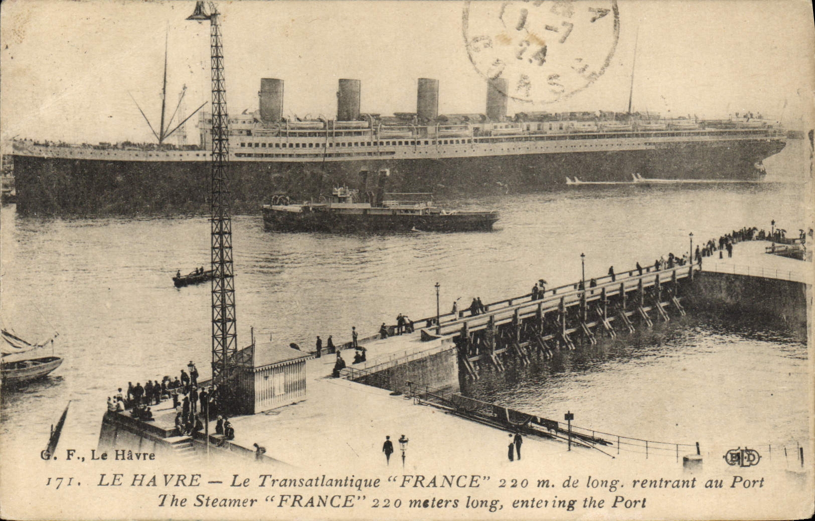 CPA Bateau Paquebot Le Havre Transatlantique France rentrant au port