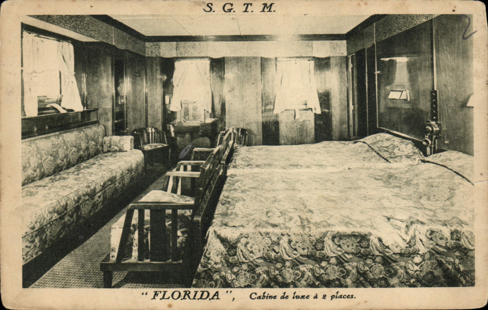 CPA Bateau Paquebot SGTM Florida Cabine de luxe a 2 places