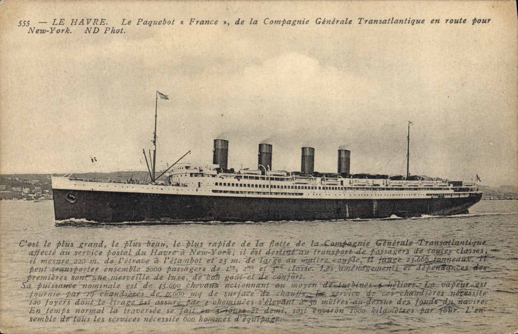 CPA Bateau Paquebot France Le Havre 