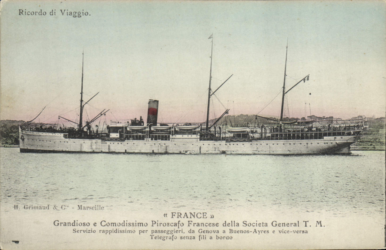 CPA Bateau Paquebot France Genova Buenos Ayres