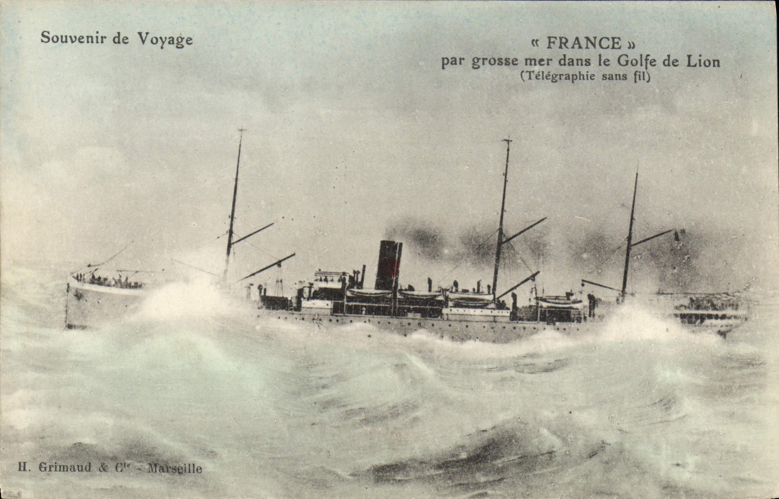 CPA Bateau Paquebot France par grosse mer dans le golfe de Lion 