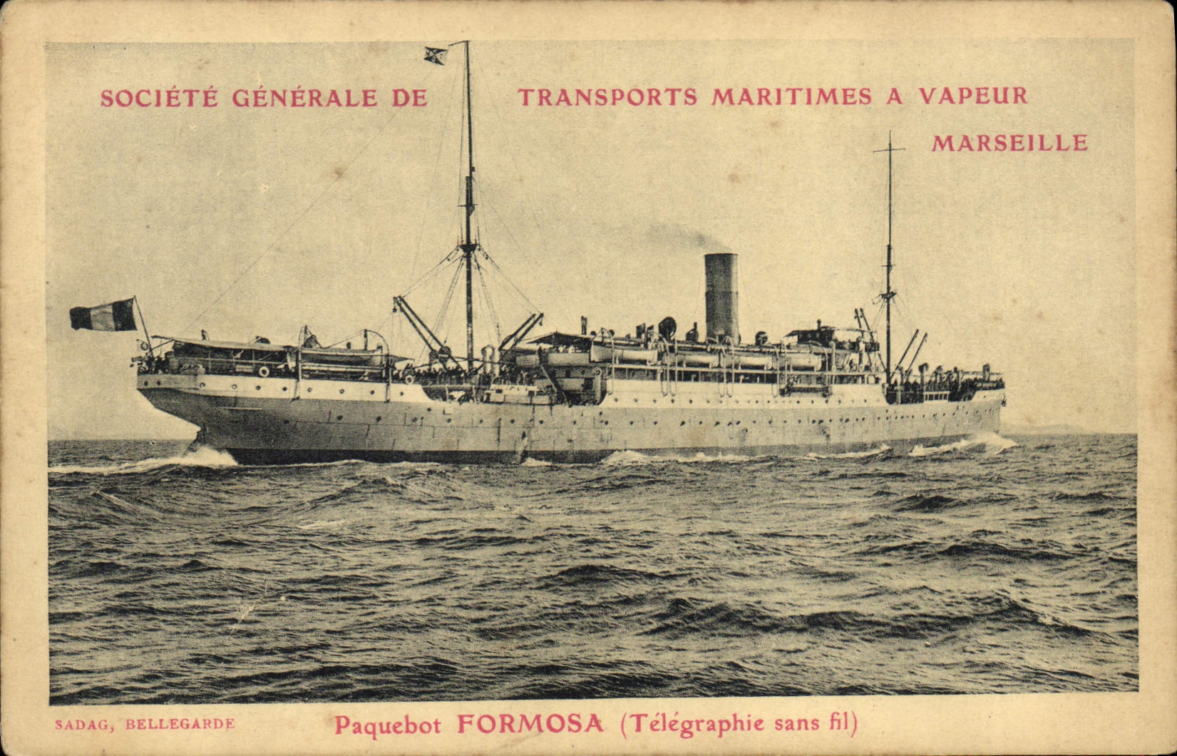 CPA Bateau Paquebot Formosa Telegraphie sans fil