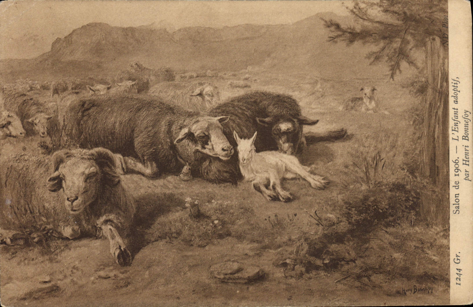 CPA Chevre Salon de 1906 L'enfant adoptif par Henri Bonnefoy 