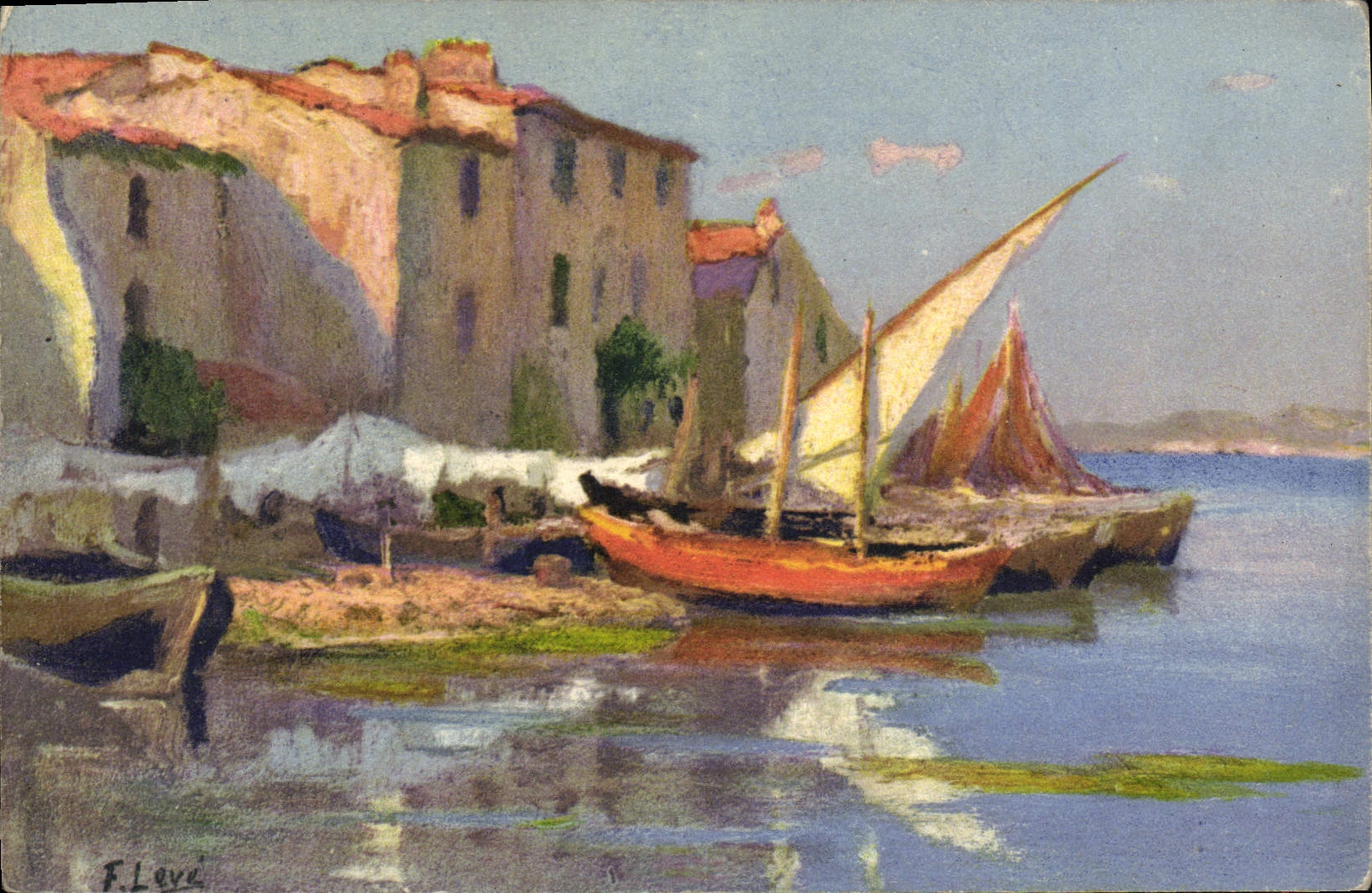 CPA Fantaisie Illustrateur Leve Martigues Quartier Brescon 