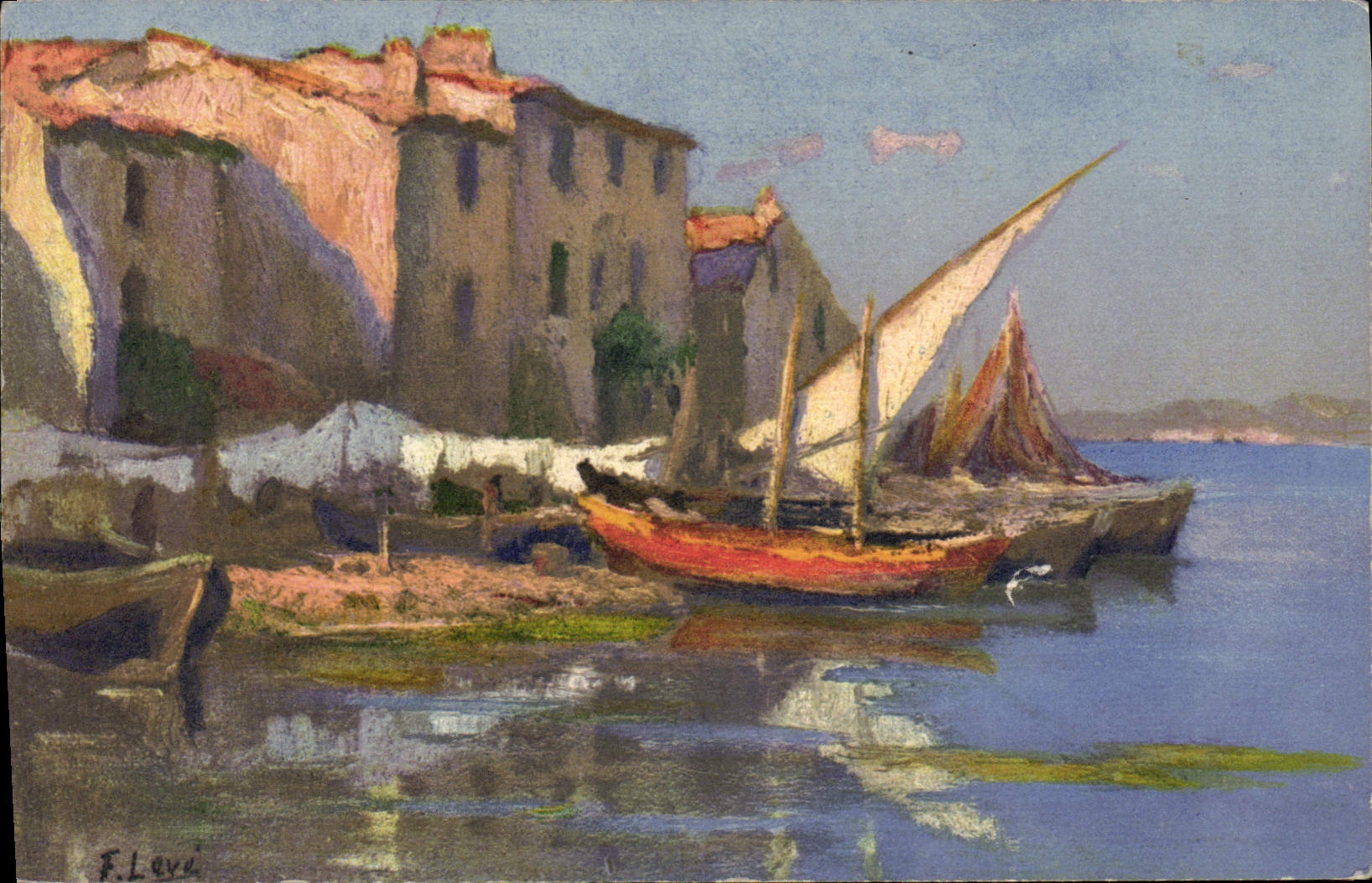 CPA Fantaisie Illustrateur Leve Martigues Quartier Breson