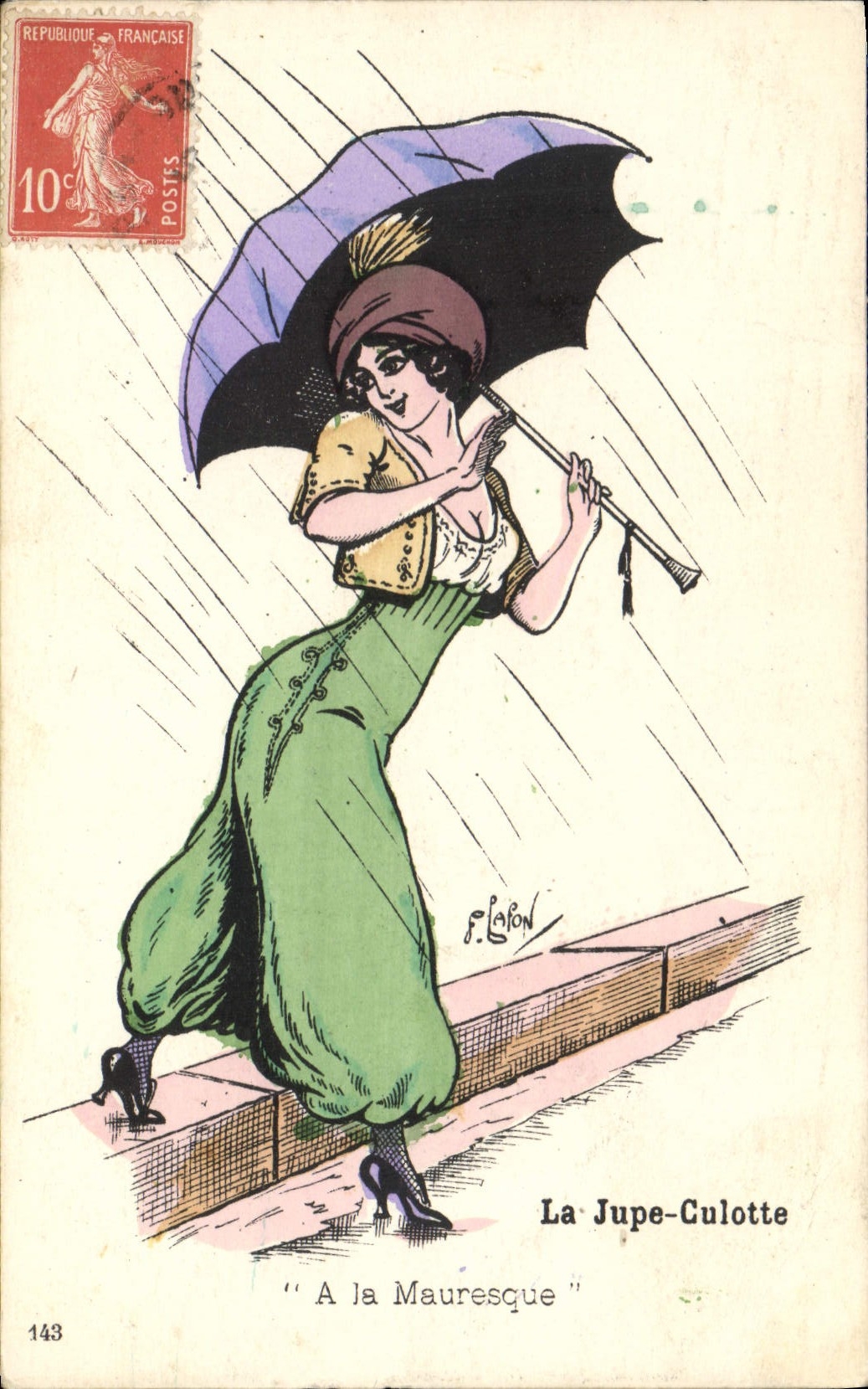 CPA Fantaisie Illustrateur Lafon Femme La jupe culotte A la Mauresque