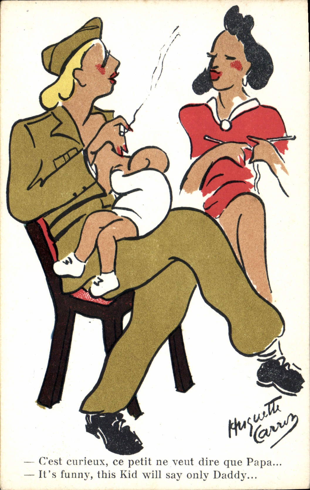 VINTAGE POSTCARD Fantasy Militaria Soldier Militaria Tobacco Cigarette