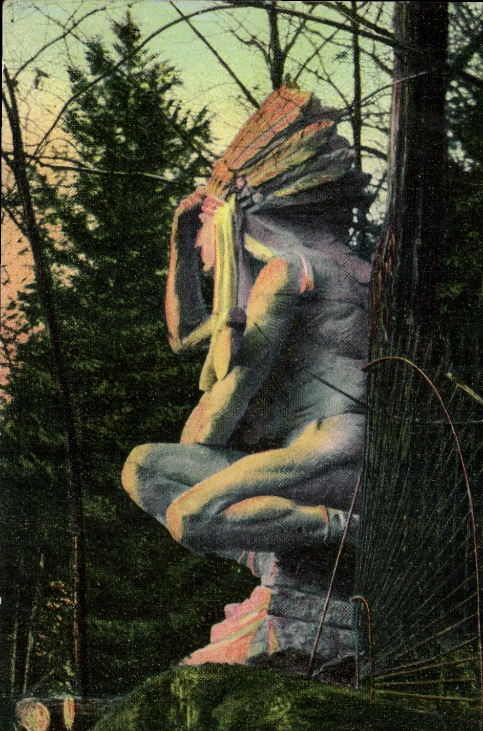 CPA Indiens Indian rock Fairmount Park Philadelphia Pa