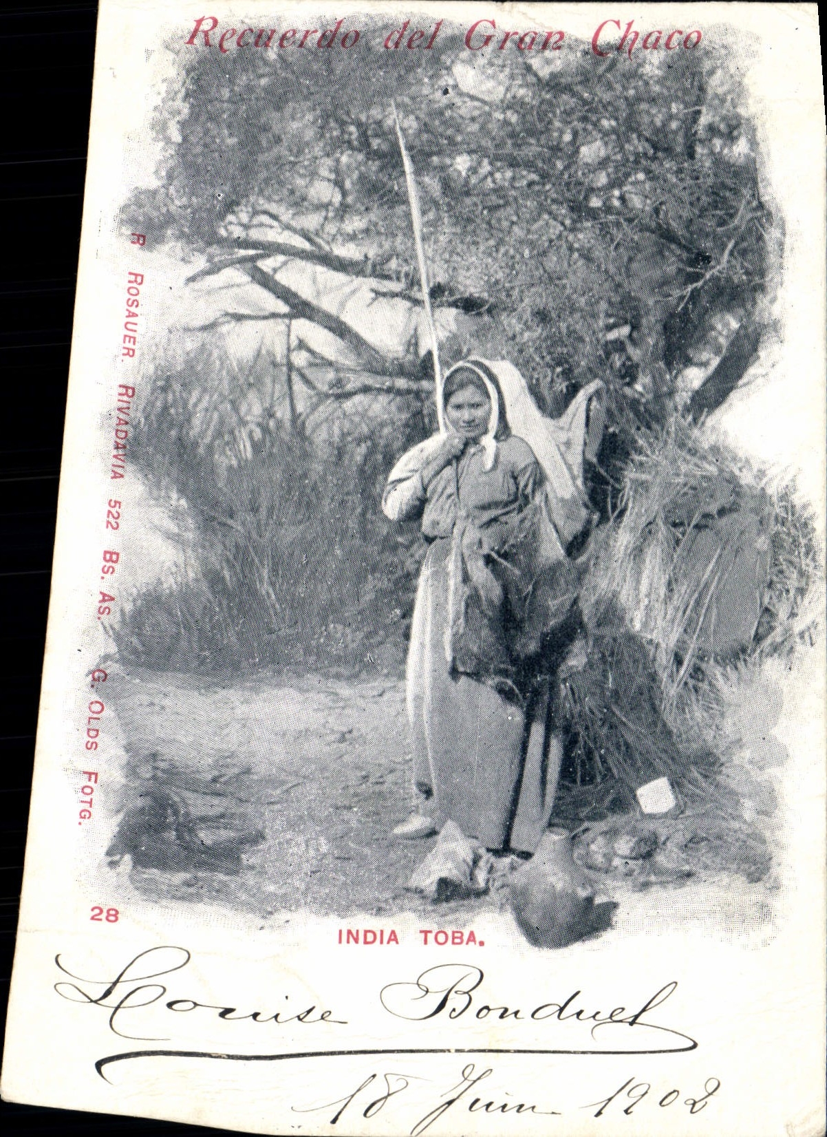 VINTAGE POSTCARD Indian India Toba