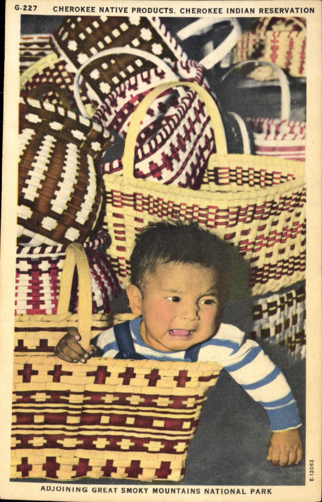 VINTAGE POSTCARD Indian Adjoining great Smoky Mountains National Park Cherokee Indian reservation