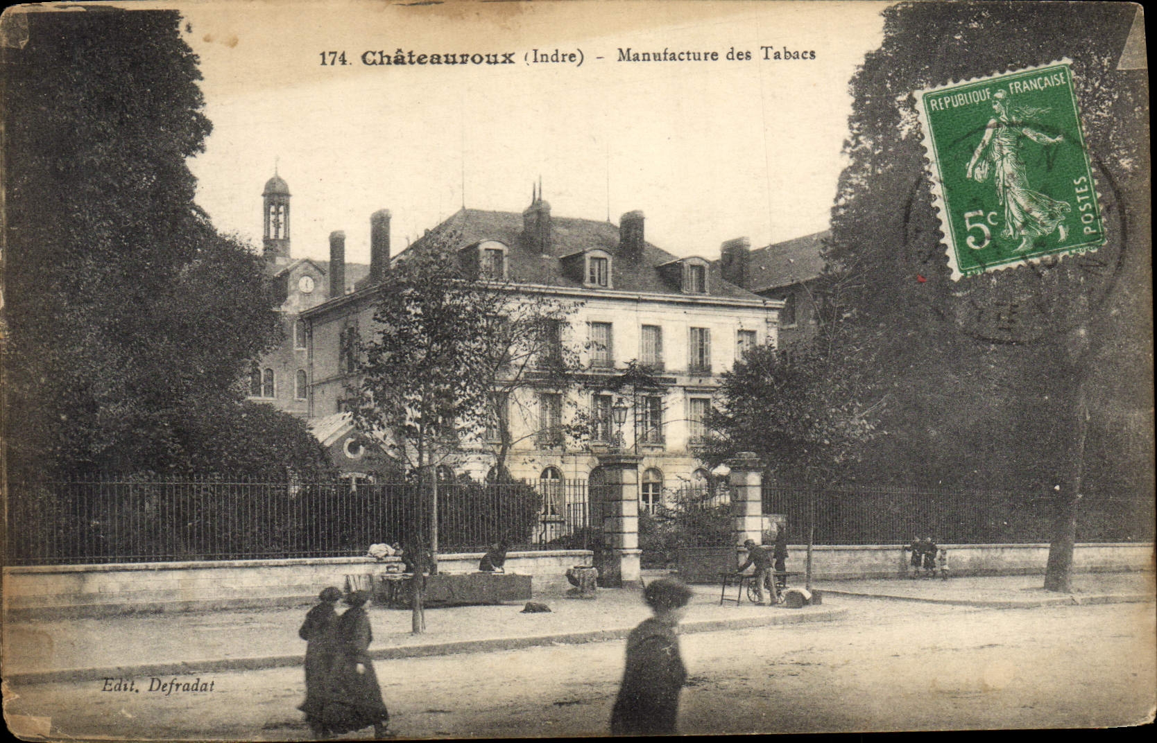 VINTAGE POSTCARD Chateauroux Tobacco factory