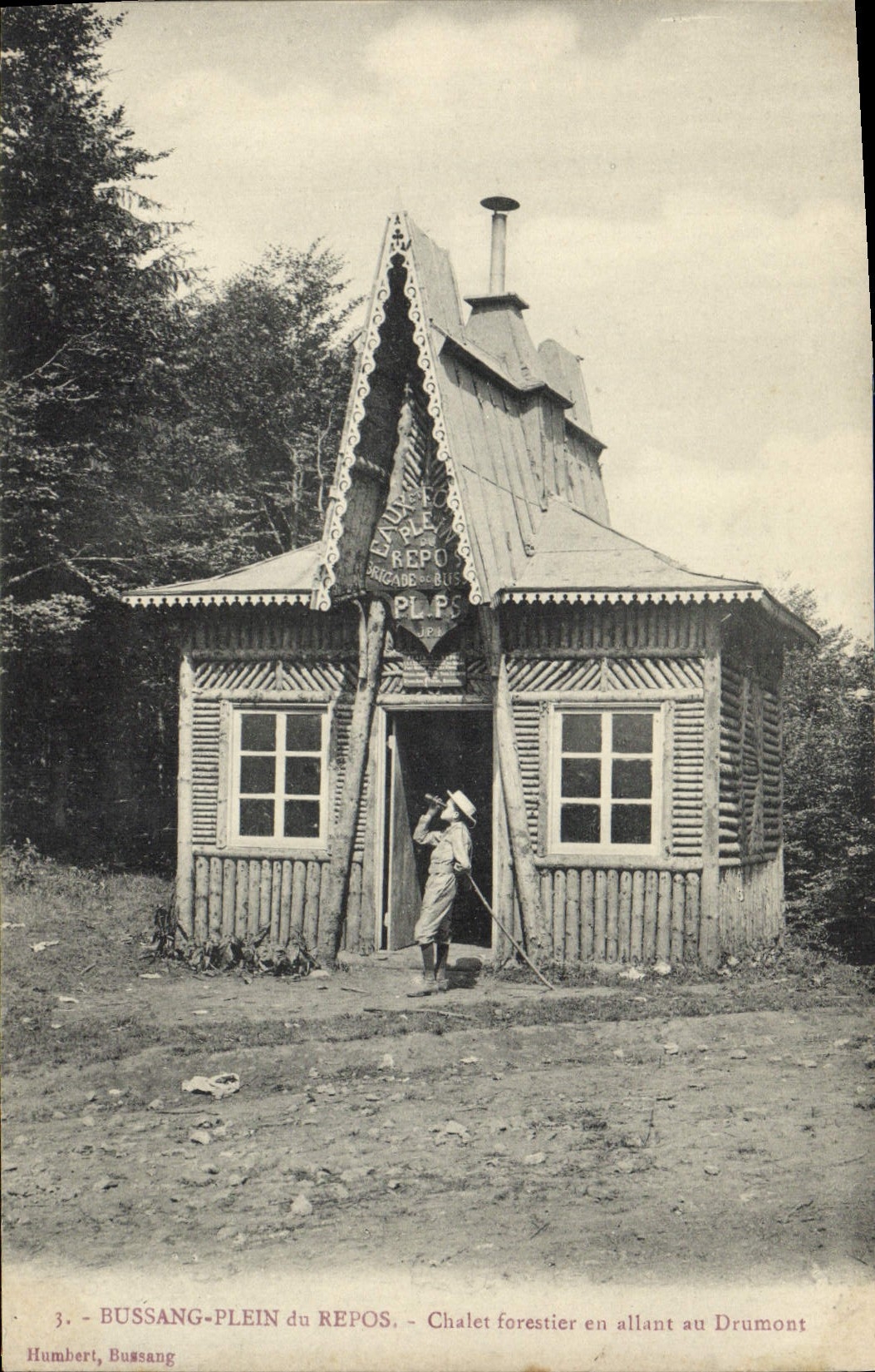 VINTAGE POSTCARD Bussang Full with the Rest forest Country cottage while going in Drumont